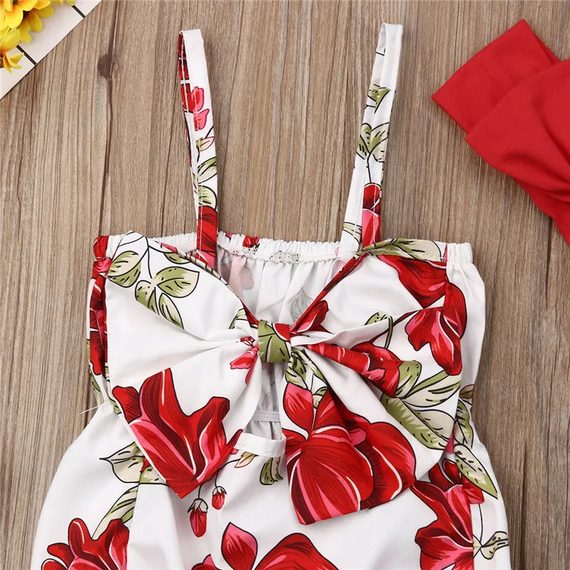 Красивые комплекты летней одежды для новорожденных девочек боди на бретельках с