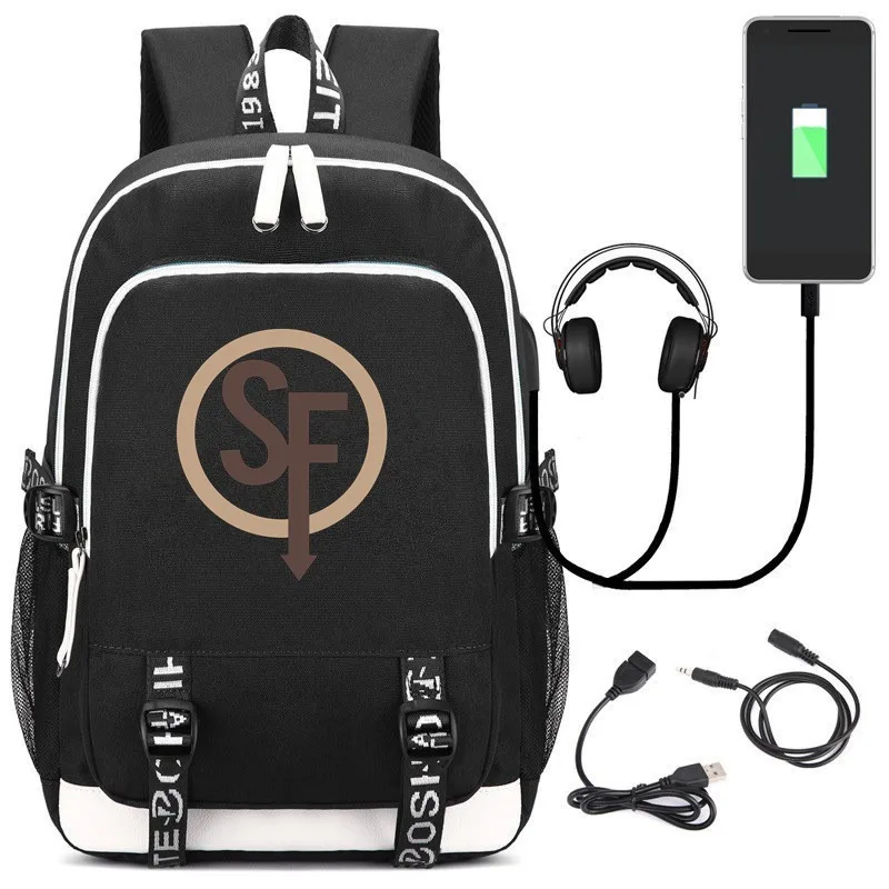 Новая игра Салли лицо USB Рюкзак Школьные сумки Bookbag дети подростков ноутбук дорожная сумка через плечо мультфильм модные сумки