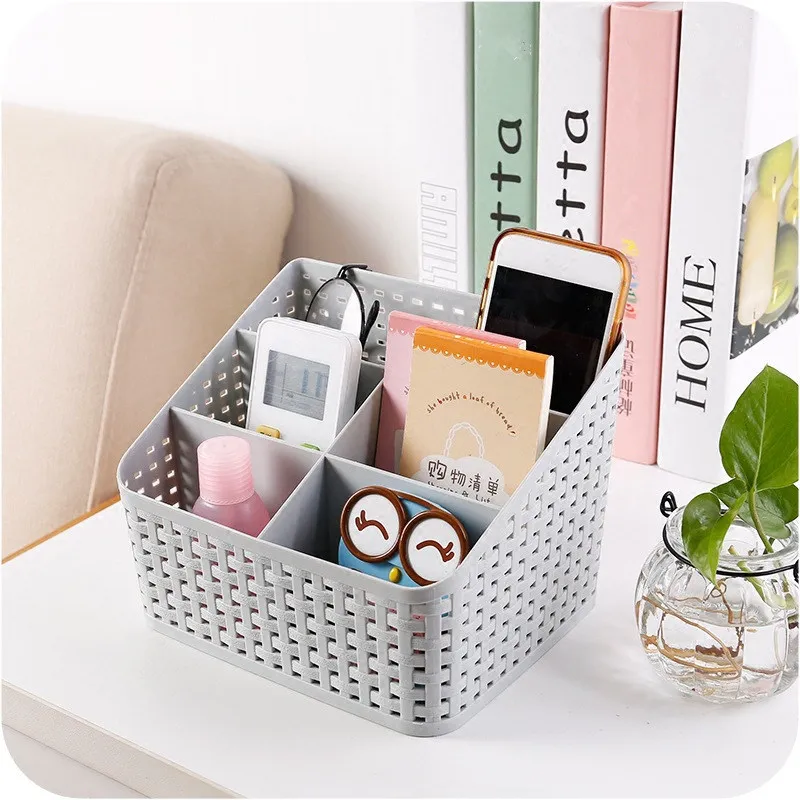 

Modern Grid Plastic Desktop Storage Box Creative Cosmetics Storage Holder Organizer Office Sundries Container