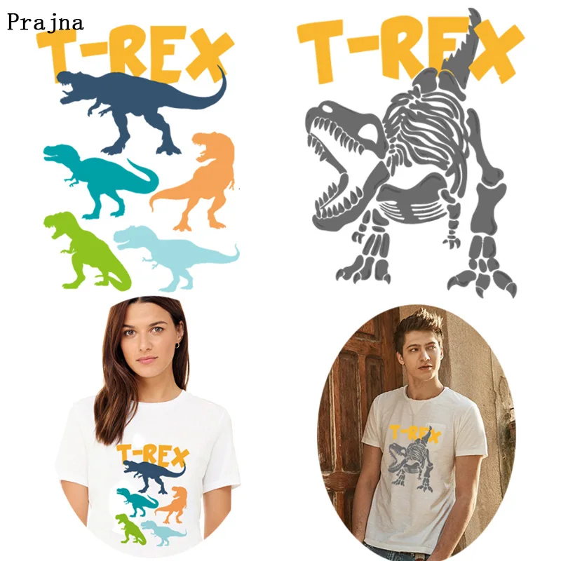 Наклейки Prajna T REX красочные наклейки для мальчиков термопечать на одежде сделай