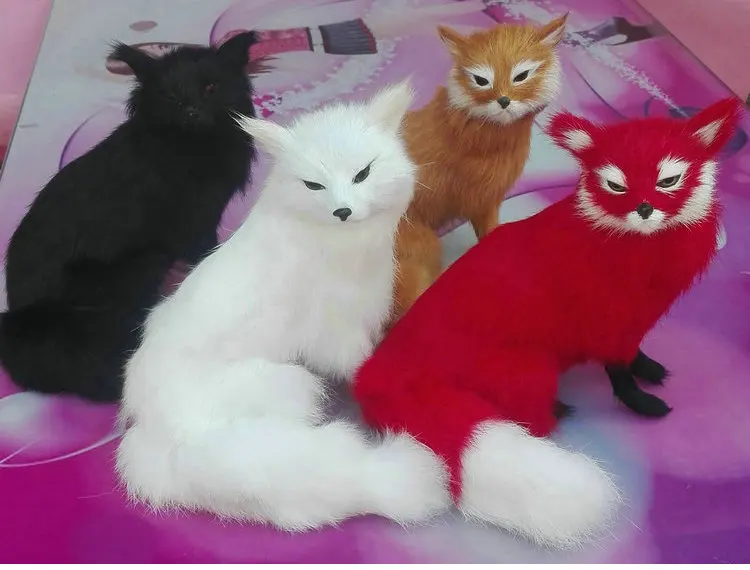 16x15 см модель лисы полиэтилен и меха ремесленные фигурки украшение дома игрушка