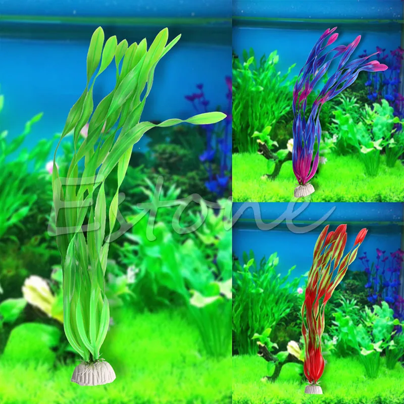 Искусственный аквариум искусственный длинный лист зеленая вода пластик
