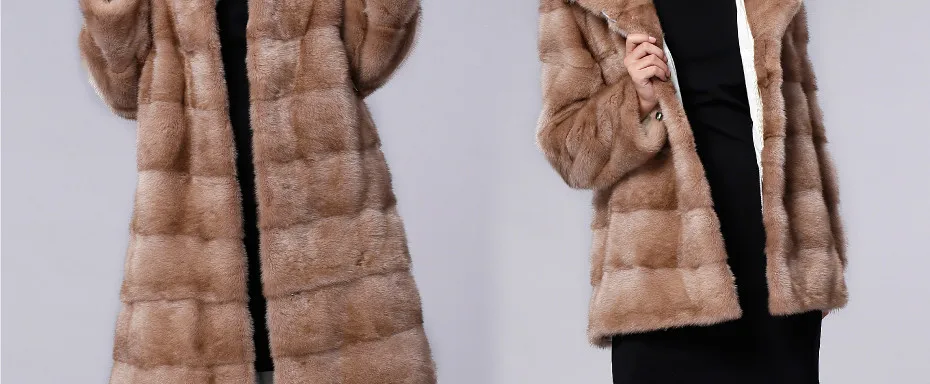 FURTALK Новая Мода Долго Капюшоном Натуральный Мех Норки Пальто Зимы женщин Природный Норки Куртка Роскошные Импортированы Норки дизайн