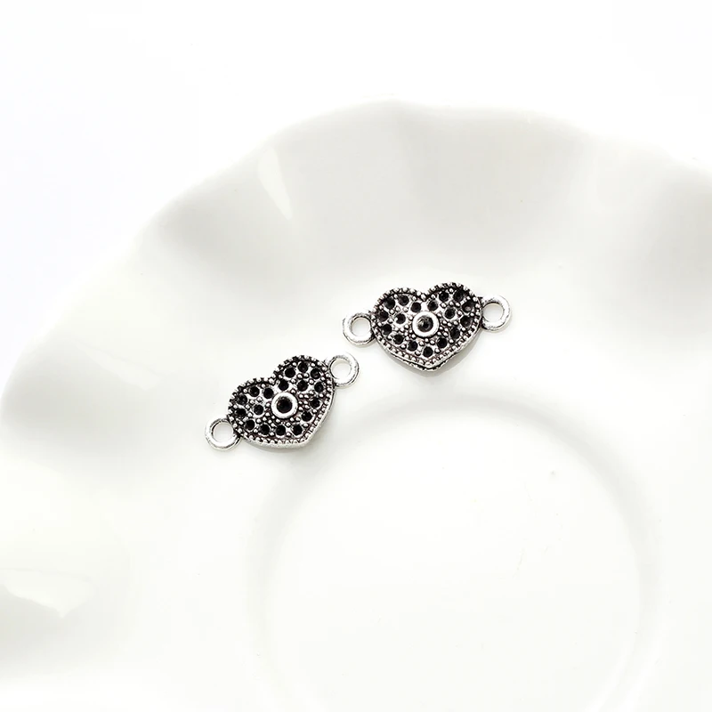 Винтажные подвески в форме сердца для мужчин и женщин коннекторы браслетов