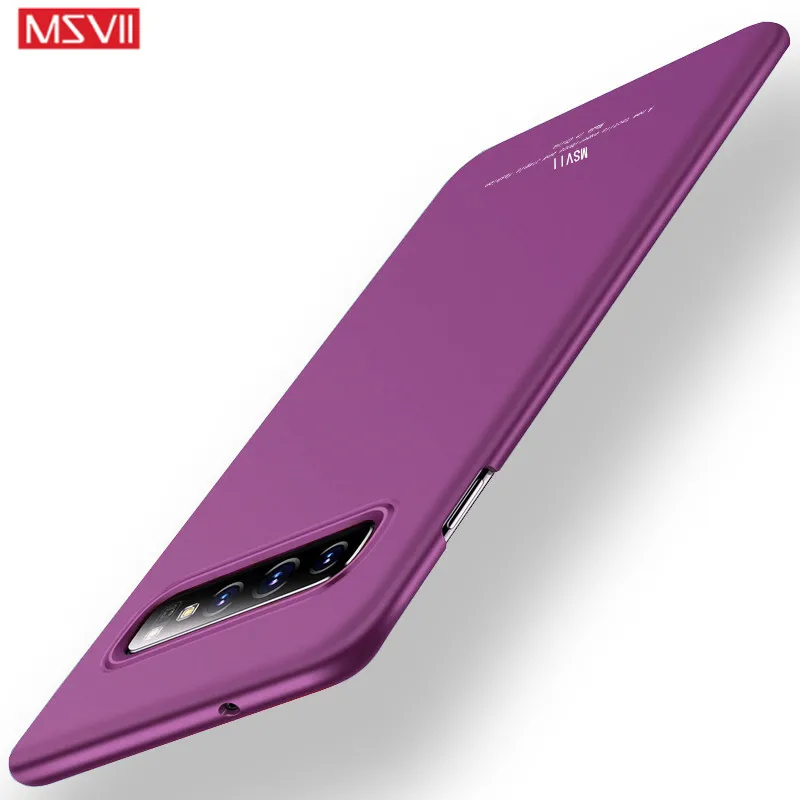 Для samsung Galaxy S10 E plus чехол MSVII защитный чехол Жесткий PC задняя крышка Coque для samsung Galaxy S8 S9 PLUS S 10E чехол для телефона - Цвет: Simple Purple