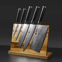 solid wood powerful magnetic knife holder kitchen chef cooking tools knife stand multifunction magnet knife rack block dining