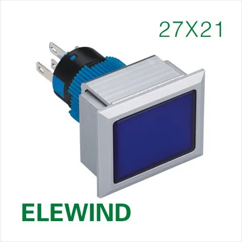ELEWIND 22 мм Прямоугольный светящийся блокирующий кнопочный переключатель (PB223WJ