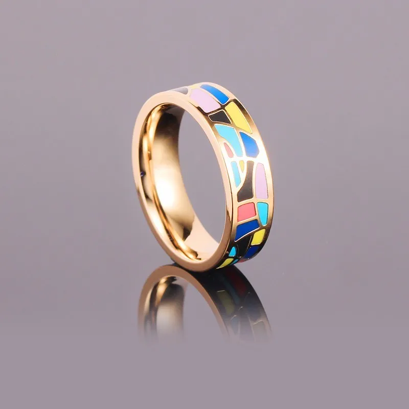 R & X для женщин влюбленных Кольцо ювелирные украшения Fine вечерние Y Bijoux Femme эмаль