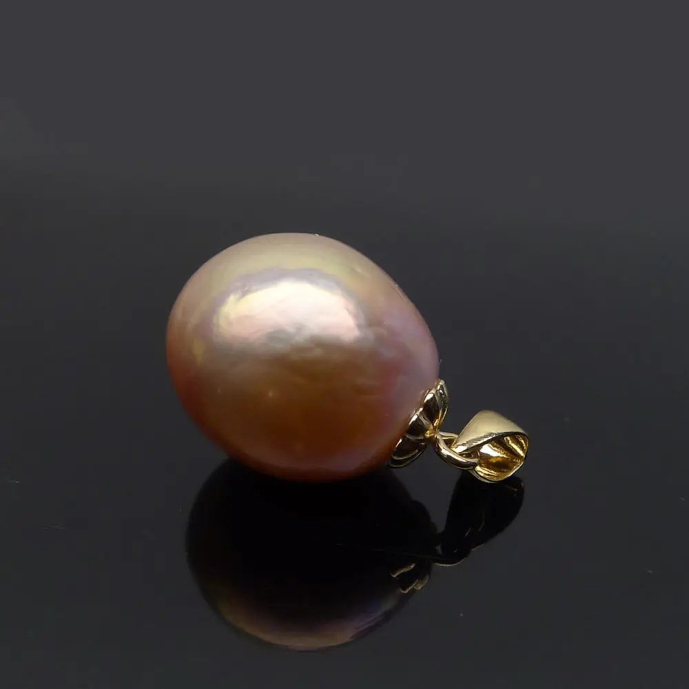 Подвеска из натурального жемчуга Касуми желтое золото 9 к 12 3*14 4 мм|pendant|pendant goldpendant