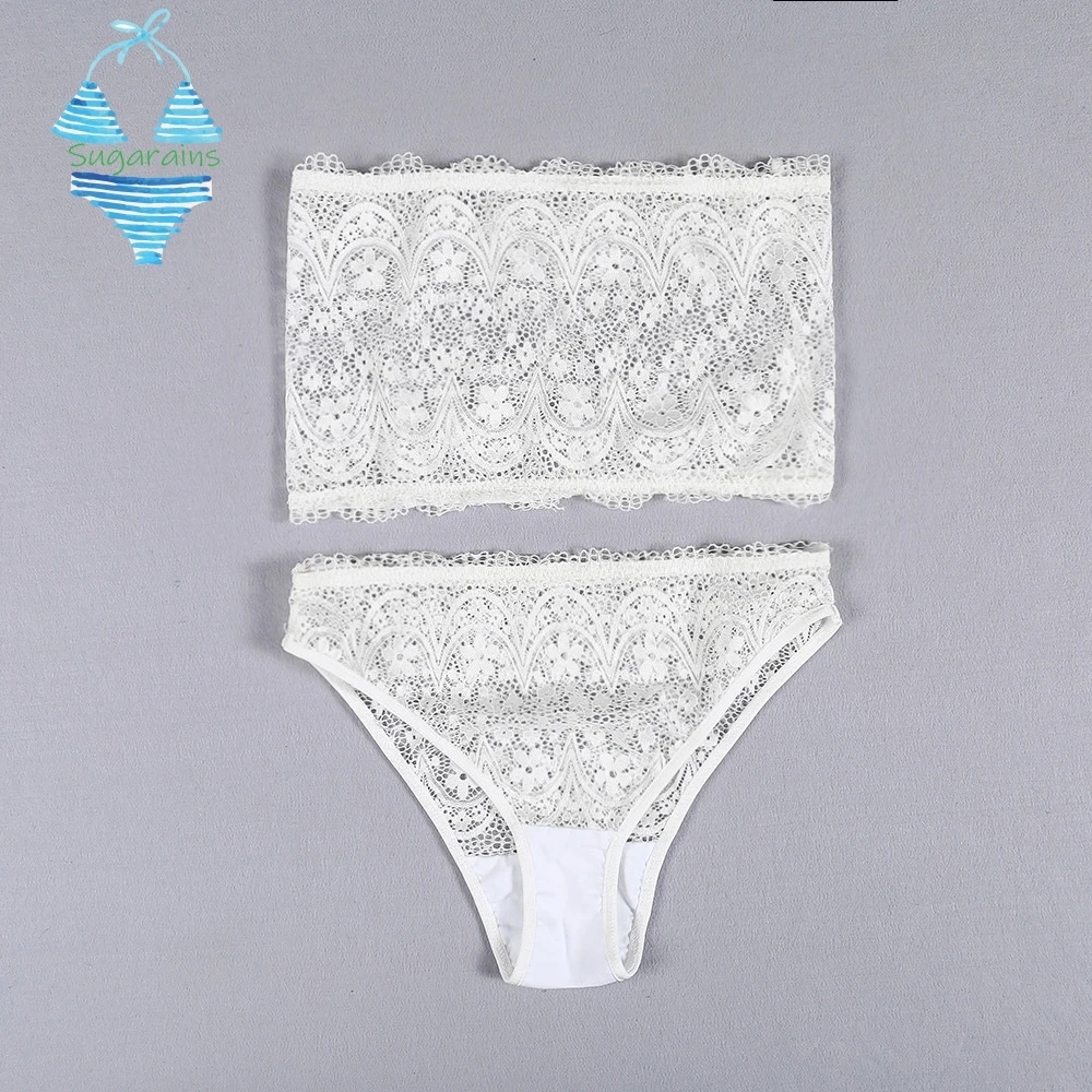 Sugarains Новый 2019 кружевной комплект нижнего белья с вышивкой Женский Плюс Размер