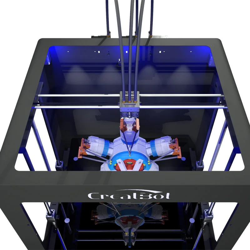 Высокая точность 3d принтер heatкровать двойной экструдер супер большой 600*600*600 мм Creatbot DG02+ 4 кг нити+ 4 шт сопла+ 2 ленты