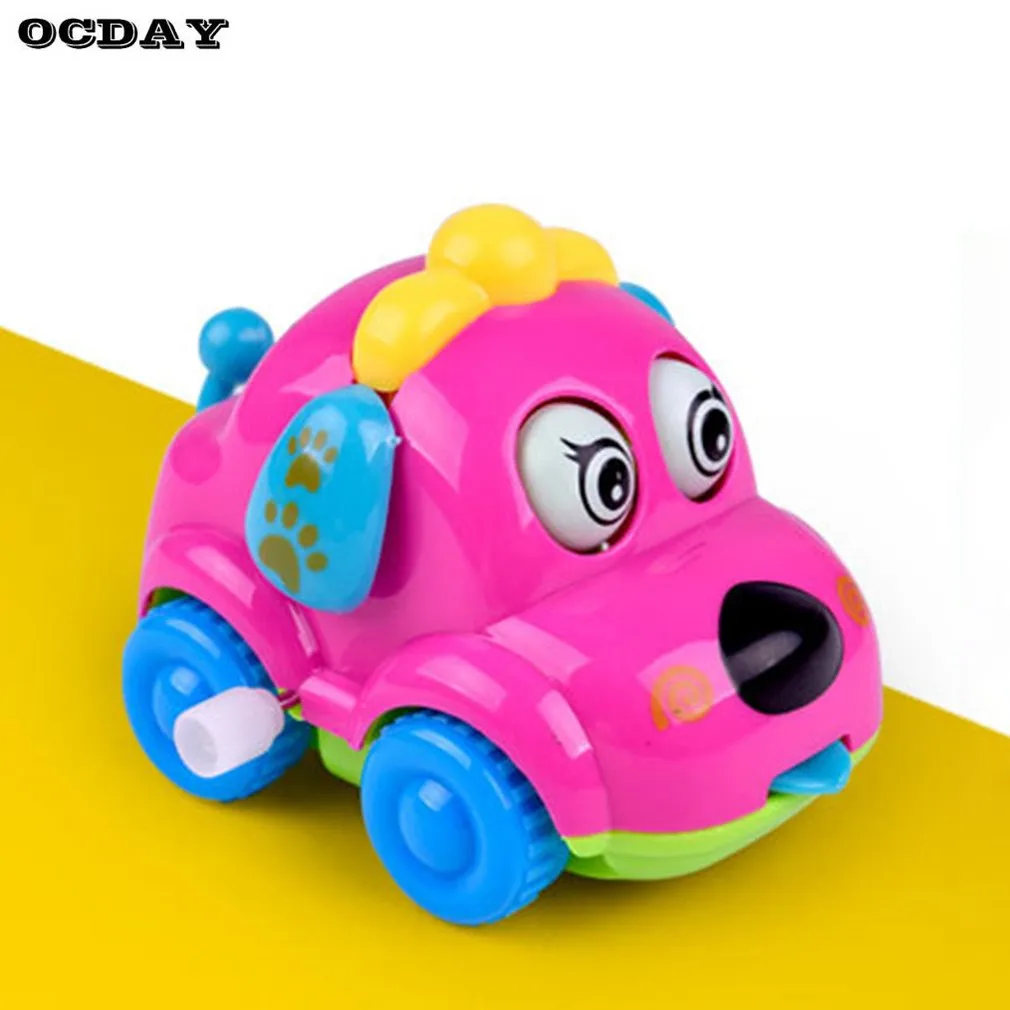 Детская заводная забавная игрушка мультяшный щенок бегущий автомобиль