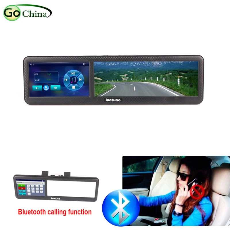 Зеркало заднего вида iaotuGo GPS 4 3 дюйма MTK навигатор wince 6 0 bluetooth AV in FM 4G бесплатные