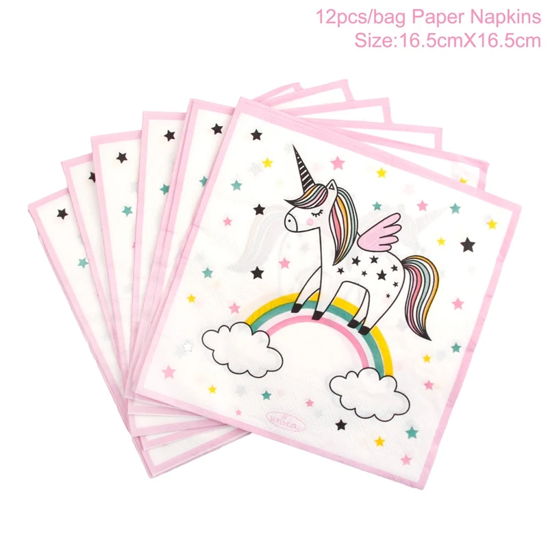 Unicorn Towel 12pcs QIFU/вечерние украшения в виде единорога, принадлежности для вечеринки в честь Дня Рождения, вечерние воздушные шары, набор для девочек, декоративные украшения для детского душа - Цвет: Unicorn Towel 12pcs