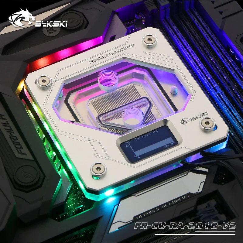 Блок процессора Bykski для Intel LGA 115X, X99, X299 I7, кулер процессора водяного охлаждения, с дисплеем температуры, FR-CU-RA-V2