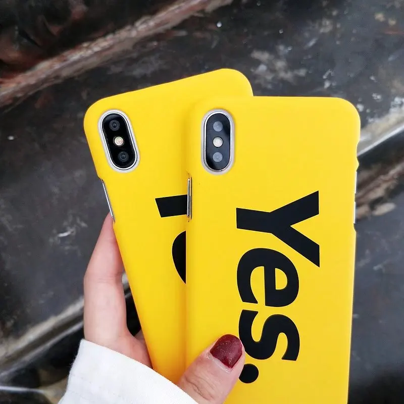 Чехол для телефона Boucho YES с буквенным принтом iphone X модный желтый твердый