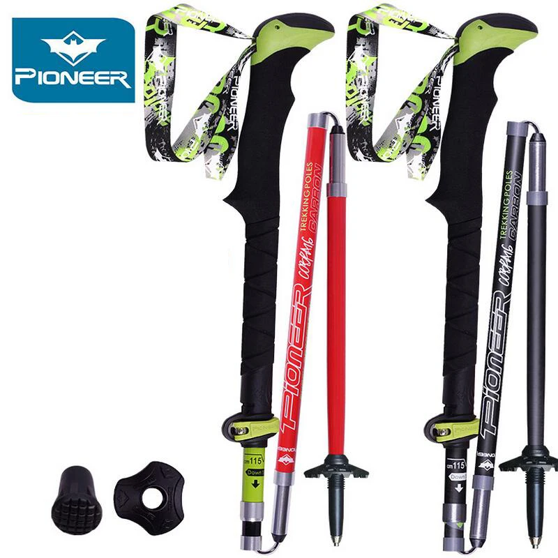 Складные альпены PIOMEER из углеродного волокна ультралегкие регулируемые трости