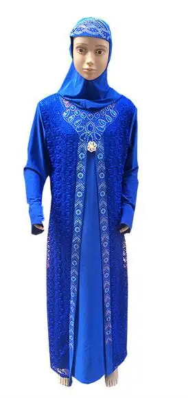 2 шт. мусульманские Макси платья для девочек одежда костюм детская мусульманская