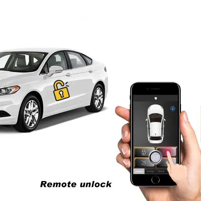 

Keyless Entry Car Alarm Systems Auto Remote Central Door Locking Vehicle SmartPhone PKE Control Car Alarm System 686B Kit