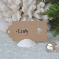 free shipping20pcslotnatural white shell place card hold for beach wedding natural shell conch reception table chic decor