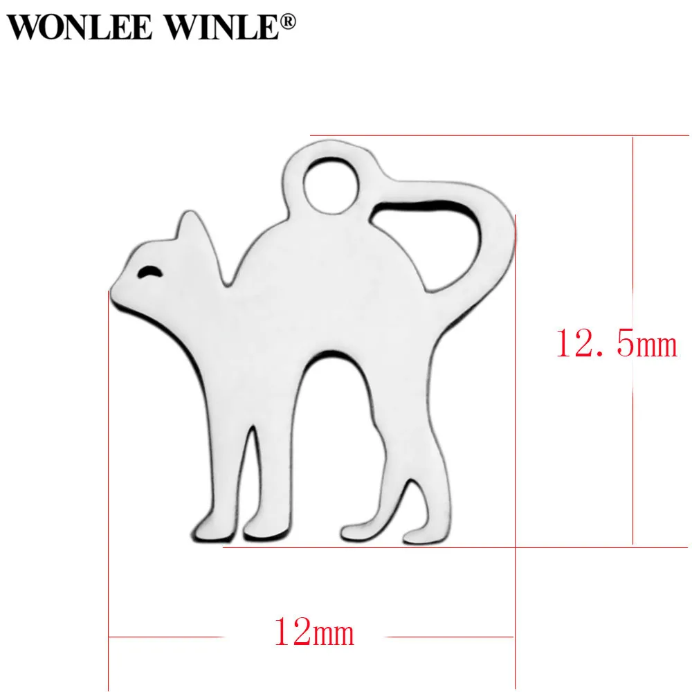 Wonlee Winle DIY полированный 316l нержавеющая сталь любовь мой кот домашних животных талисманы подвески для браслета цепочки и ожерелья ЮВЕ - Окраска металла: As pics