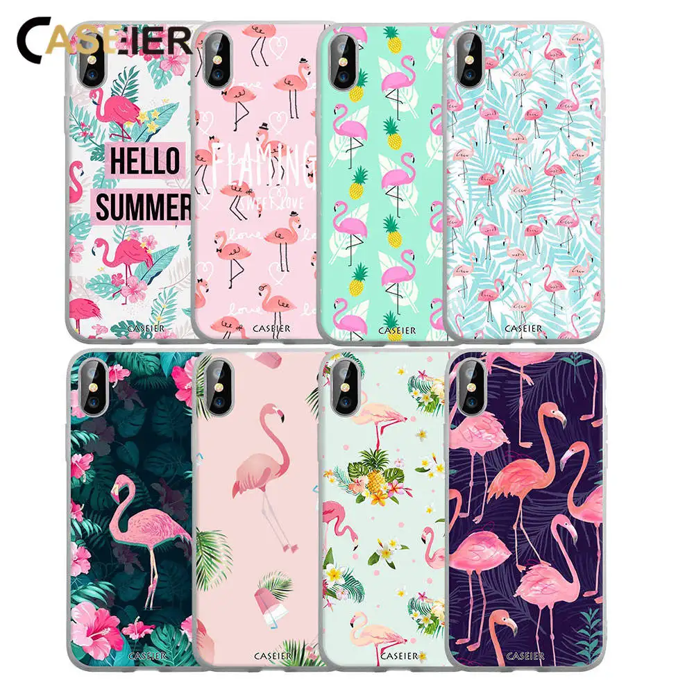 Caseier Фламинго чехол для iPhone 7 Plus 8 XR XS MAX задняя крышка X 6 S 5 5S SE Coque Funda Capa x xs max xr 6s