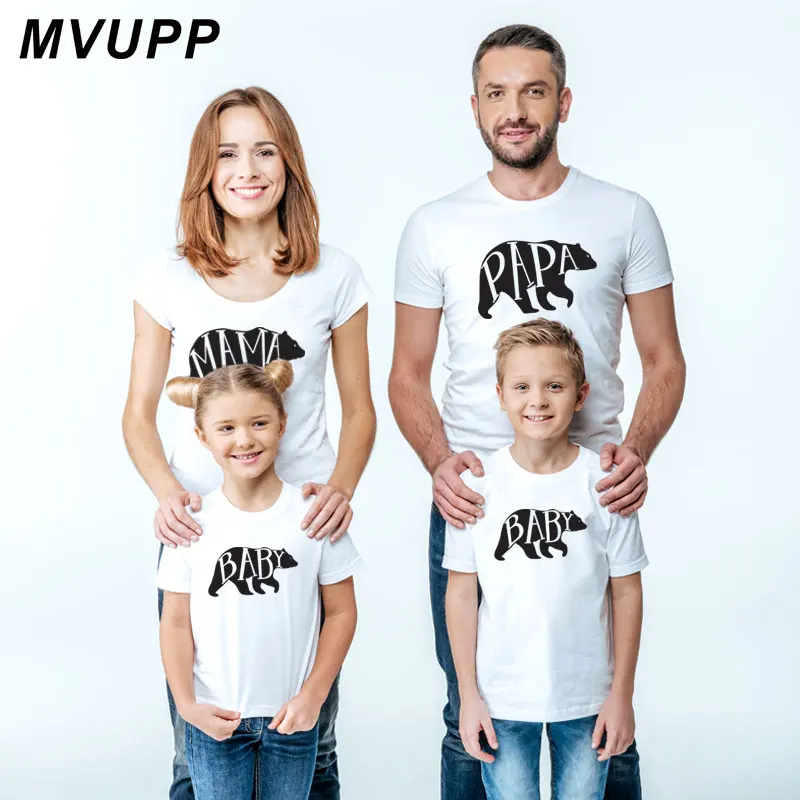 

family matching clothes mommy and me outfits bear mama baby tshirt mother daughter father son daddy look mum mom clothing dress