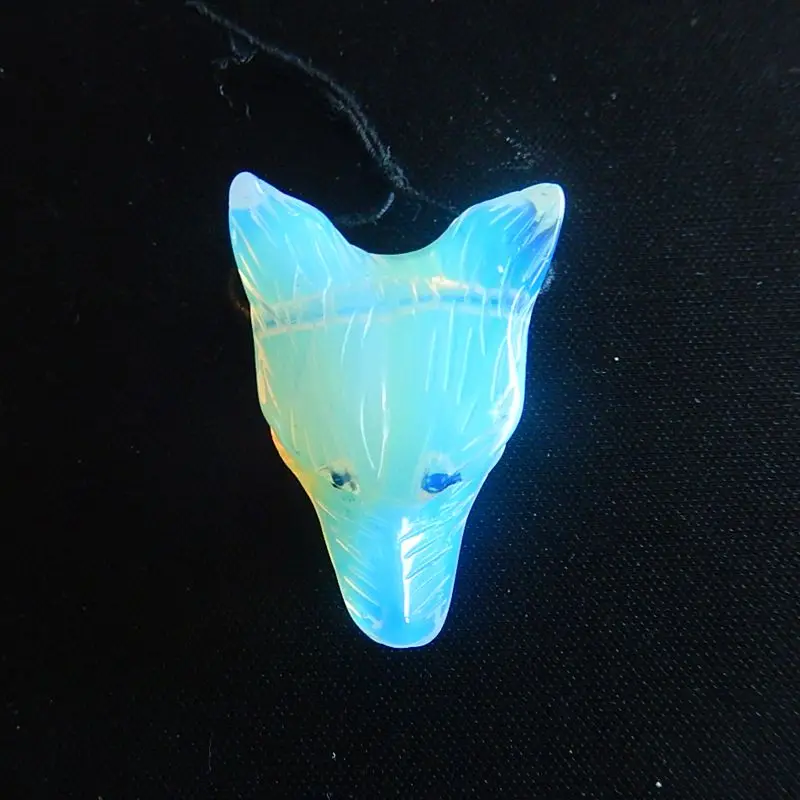 

Carved Opalite Wolf Head Pendant Bead,37x27x14mm,14.4g