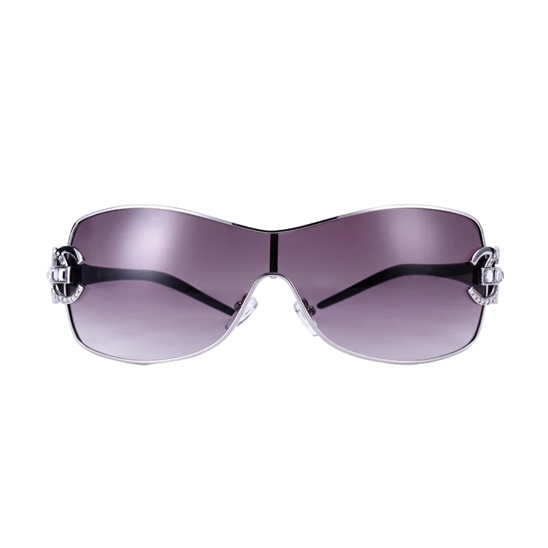 HUHAITANG Luxury Oversized Diamond Sunglasses Women Brand Elegant Goggle Sunglass For Womens Italy Designer Sun Glasses Ladies