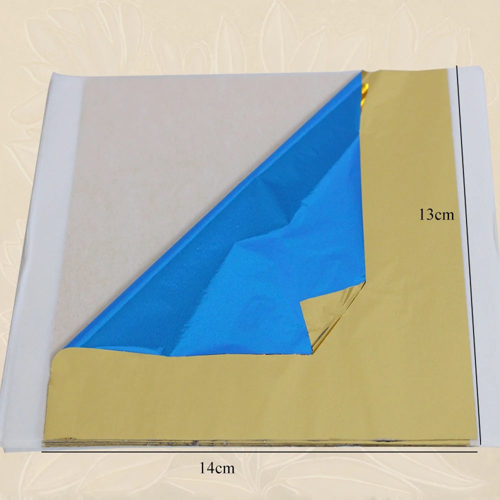 100 шт. золотисто голубые листья имитация золотой фольги сплав стены ремесла