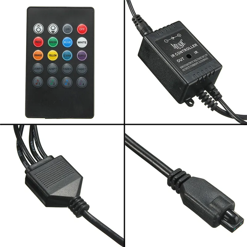 4x Водонепроницаемая RGB 5050 SMD гибкая светодиодная лента под автомобильную трубу