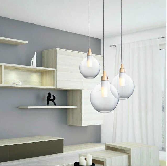 Современная стеклянная подвеска свет натуральный изогнутый прозрачный кулон