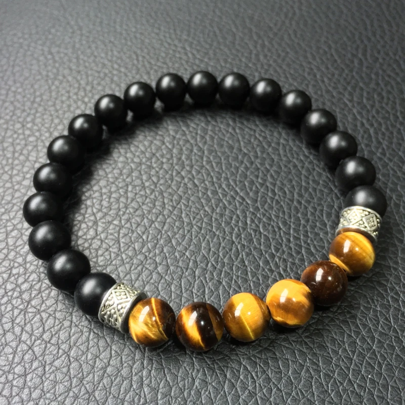 Магия рыба серебряные пробками браслет Браслеты черный круглый Натуральные Бусы