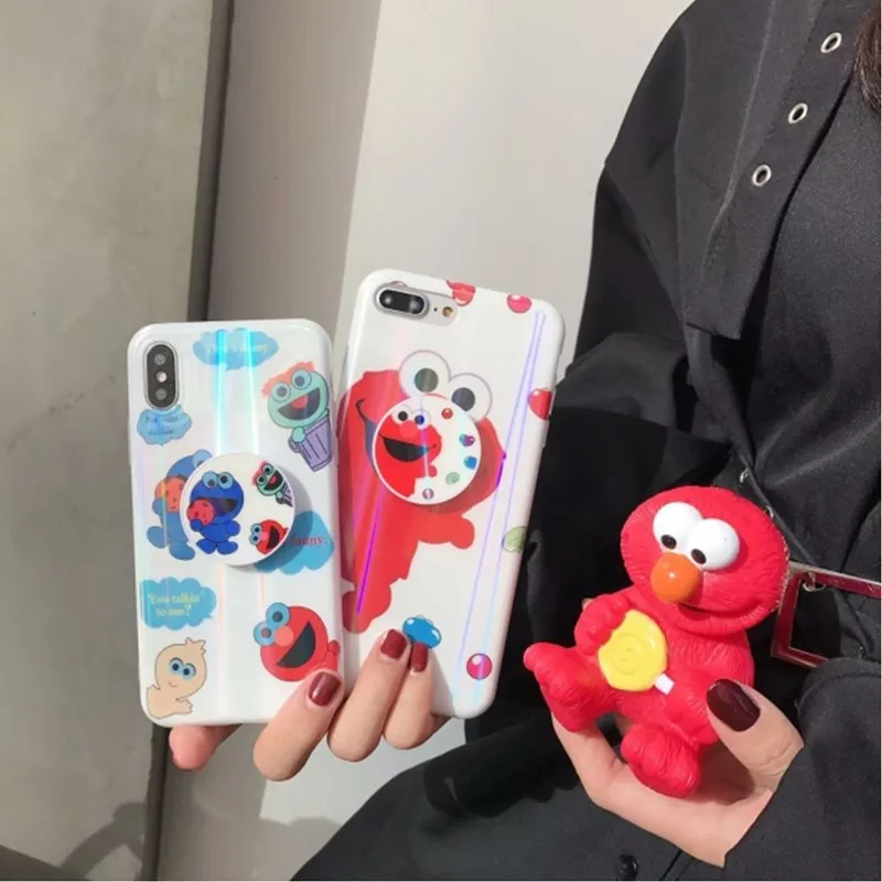 Sesame Street Phone Case for Iphone X 6 6S 7 8 Plus Cover Soft TPU Stand Air Bag Holder Coque Funda |