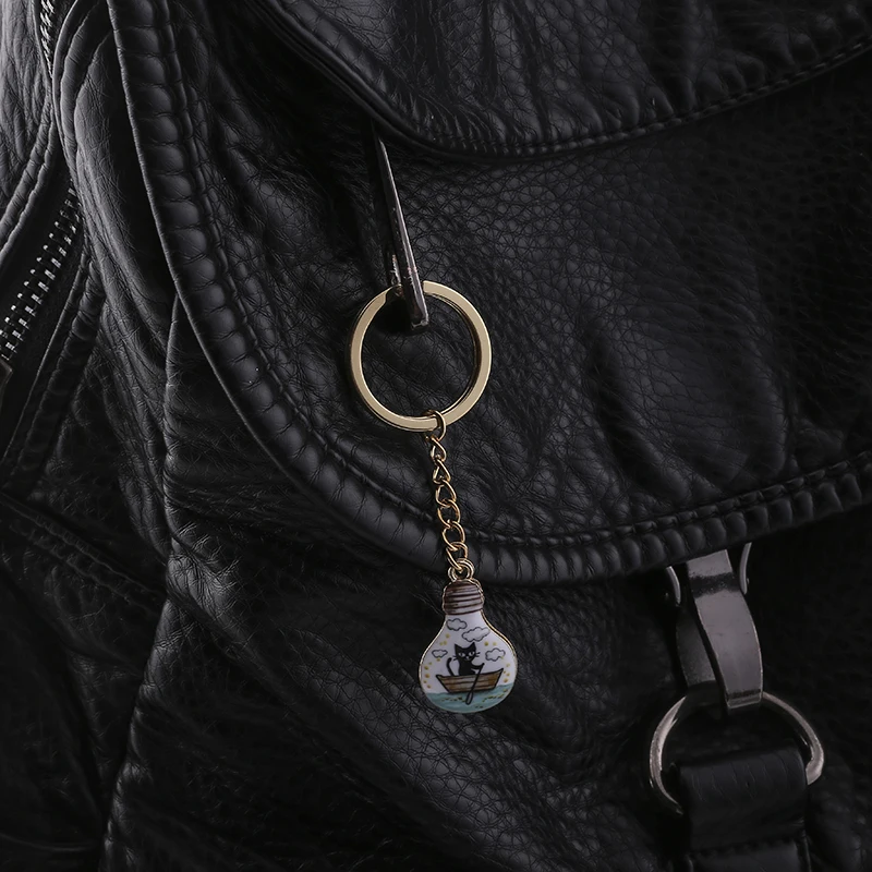 Flyingforest Men Jewelry Print Dog Cat 2019 New Fashion Keychain Black Light Bulb Cute Animal | Украшения и аксессуары
