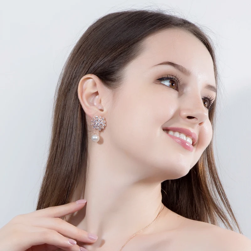 Женские серьги подвески с фианитами жемчугом|drop earrings|earrings designerearrings fashion |