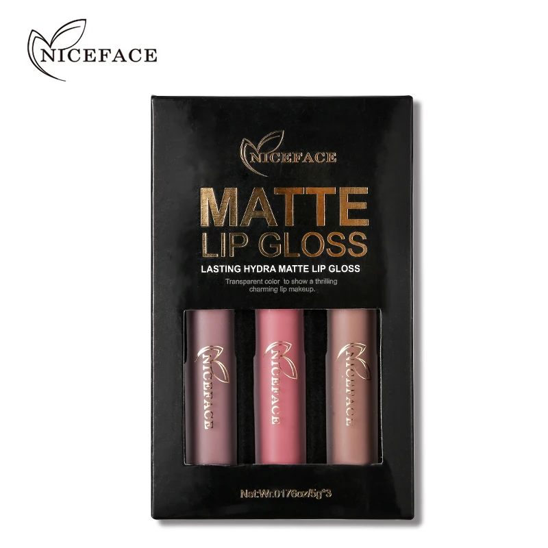 3 шт. водостойкая Матовая жидкая губная помада NICEFACE набор для макияжа стойкий