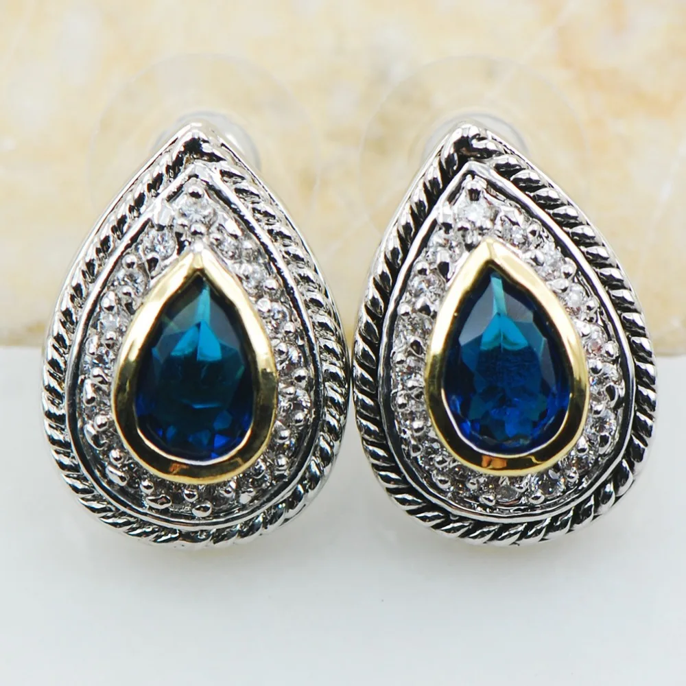 

Blue Crystal Zircon 925 Sterling Silver Earrings TE616