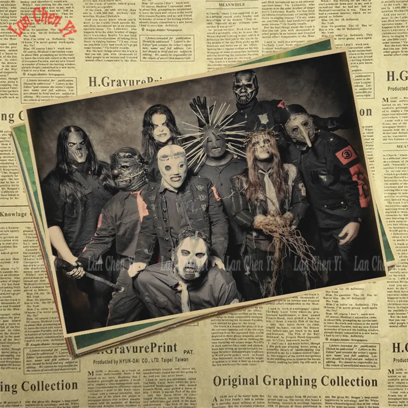 Slipknot Группа Музыка крафт-бумага плакат Винтаж Высокое качество печати рисунок ядро декоративная живопись