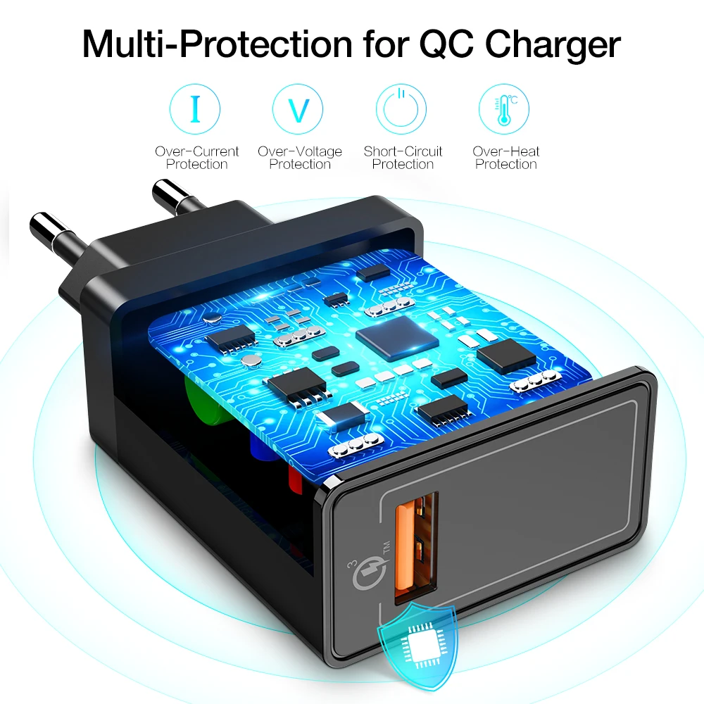 Сетевое зарядное устройство RAXFLY с поддержкой быстрой зарядки USB 3 0 18 Вт |