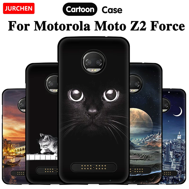 Милый мультяшный чехол JURCHEN для телефона Motorola Moto Z2 Force мягкий силиконовый из ТПУ