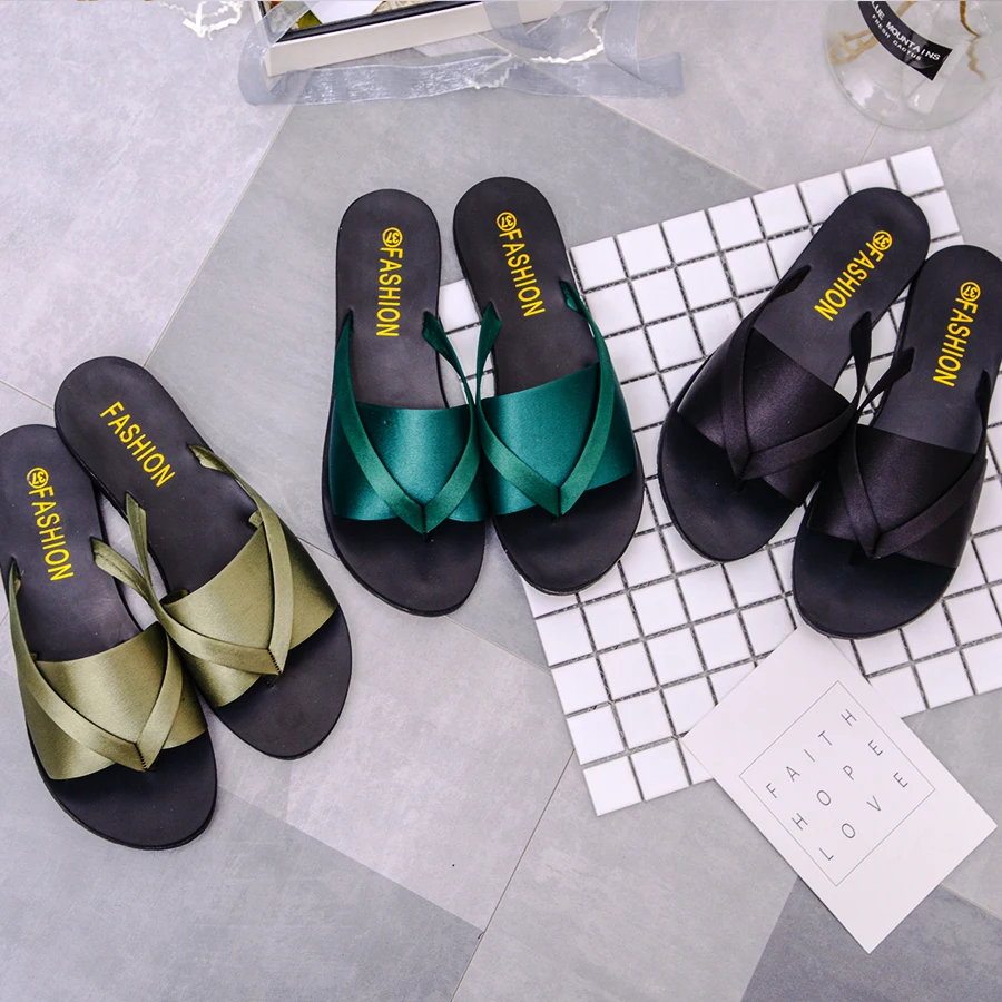 Size35 40 2019 новые летние туфли на плоской подошве для женщин Домашние тапочки