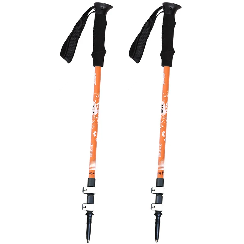 

2-Pack Adjustable Retractable Trail Hiking Walking Sticks Telescopic Trekking Poles With EVA Foam Handle & Quick External Lock