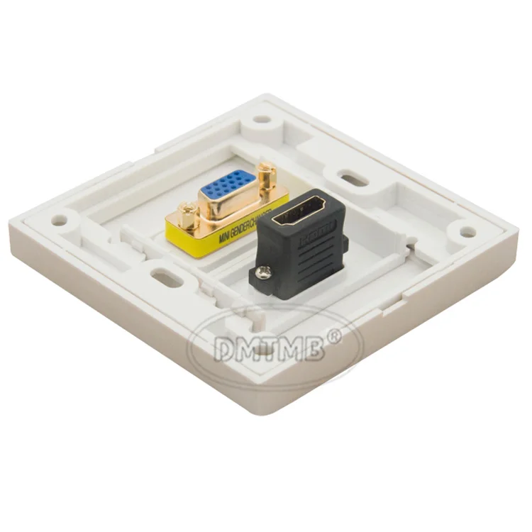HDMI VGA настенная пластина с разъемом гнездо и корпусом золотой пластиной|vga wall