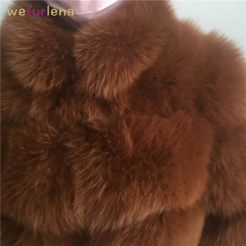 2018 Welfurlena 60cm Wide-waisted Real Fox Fur Thick Coat Winter Warm Solid Genuine Jacket Fashion Women Natural Overcoat New | Женская