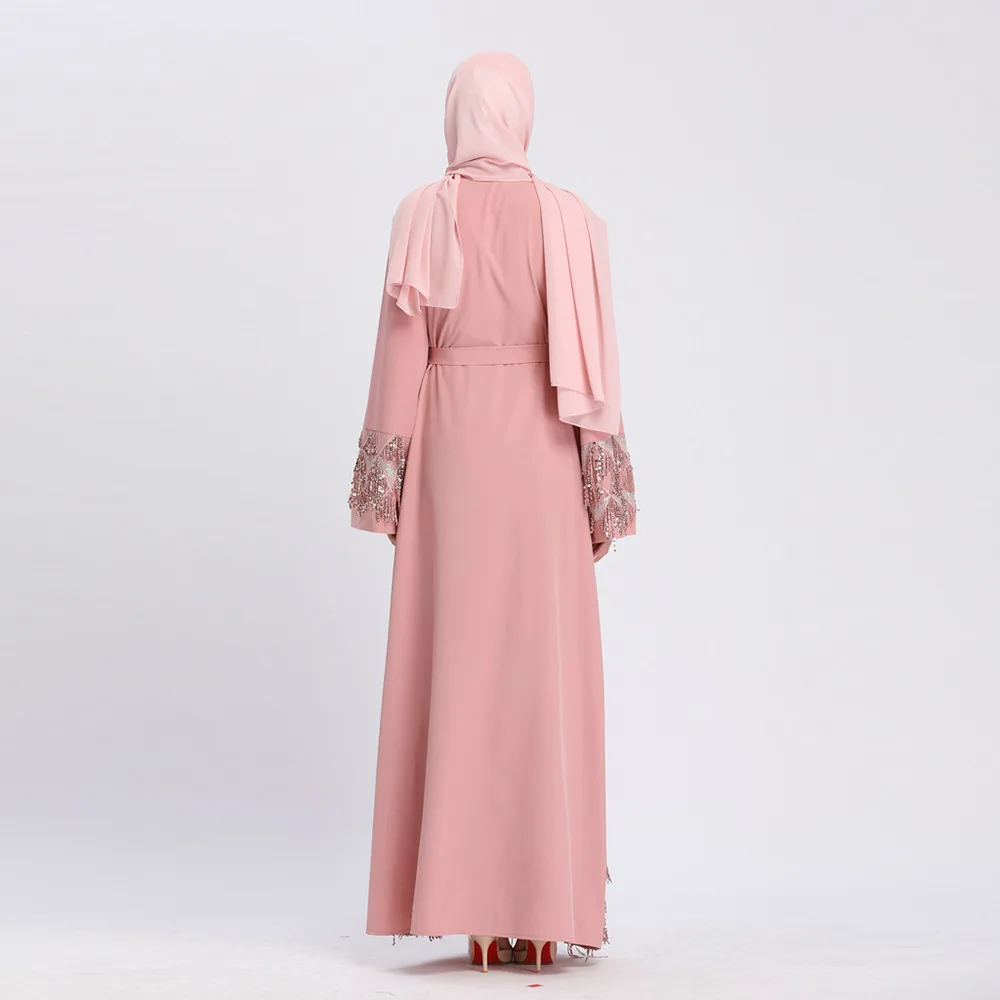 Роскошное мусульманское платье Bronzing Abaya Дубаи длинные платья кардиган Kimonolong
