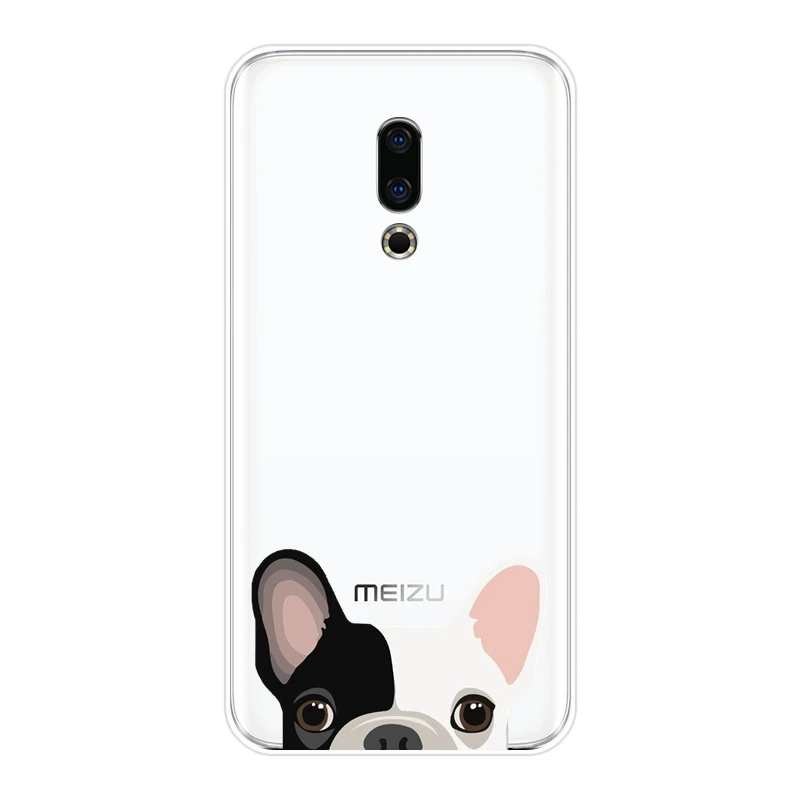 Чехол накладка из ТПУ с изображением мопса французского бульдога для Meizu 15 Lite 16 Plus