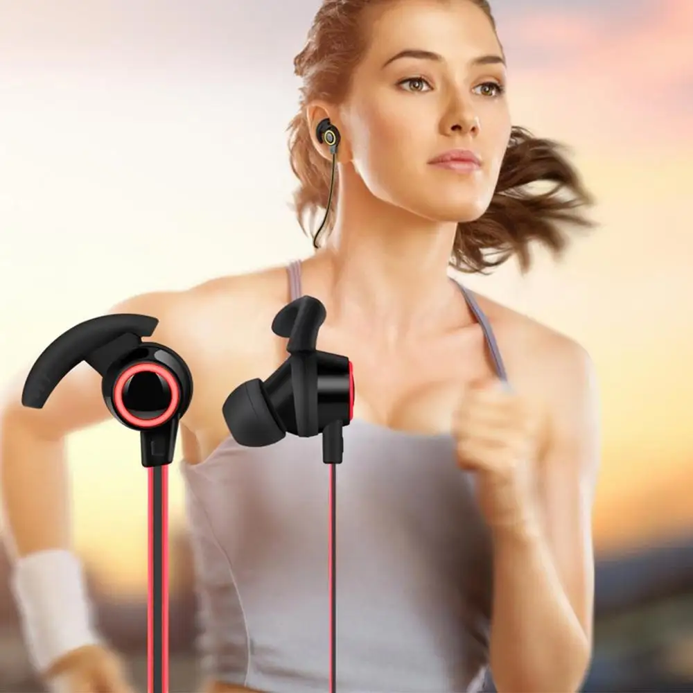 Беспроводные Bluetooth V4.1 наушники Спортивная гарнитура стерео с микрофоном