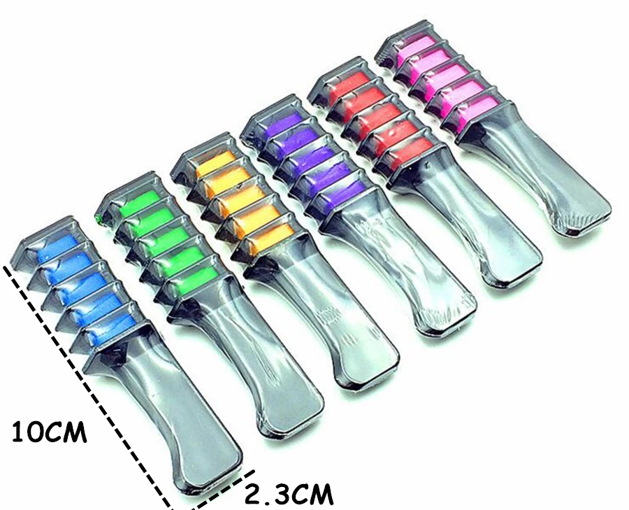2 шт. цветная Перманентная меловая пудра с расческой|colorful hair comb|hair color combcolor comb |