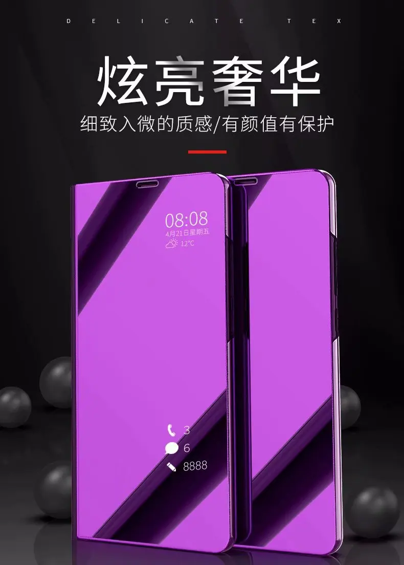 Clear View зеркало флип чехол для samsung Galaxy J6 Роскошный PU кожаный чехол для samsung Galaxy J4 телефон чехол samsung J4